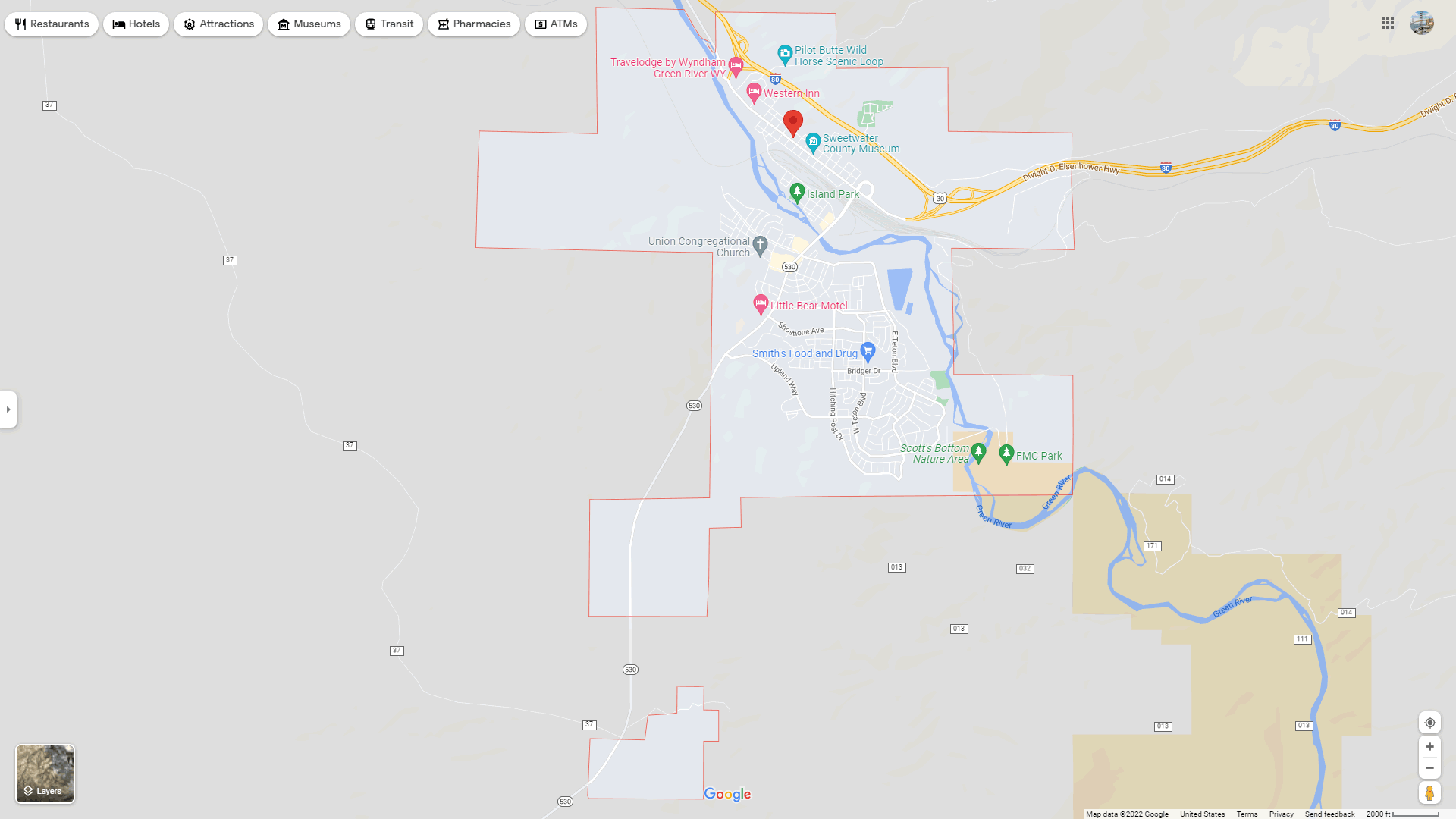 Green River Wyoming Map